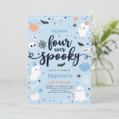 Invitation Quatre Jours Éffrayants Halloween Ghost 4e anniver (Debout devant)