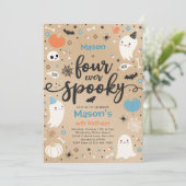 Invitation Quatre Jours Éffrayants Halloween Ghost 4e anniver (Debout devant)