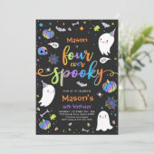 Invitation Quatre Jours Éffrayants Halloween Ghost 4e anniver (Debout devant)