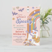 Invitation Quatre Jours Éffrayants Super d'Halloween Fantôme  (Debout devant)