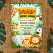 Invitation Quatre Jours Sauvages Safari Anniversaire