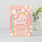 Invitation Quatre Jours Super Boho Daisy Rainbow 4e anniversa (Debout devant)
