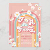 Invitation Quatre Jours Super Boho Daisy Rainbow 4e anniversa (Devant / Derrière)
