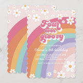Invitation Quatre Jours Super Retro Rainbow 4e anniversaire (Devant / Derrière)