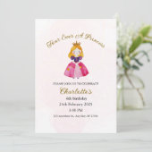 Invitation Quatre Jours Une Princesse Quatrième Anniversaire (Debout devant)