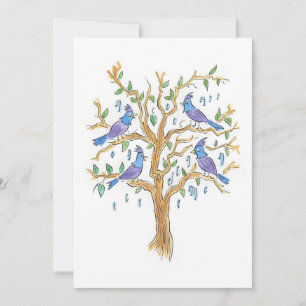 Invitation Quatre Oiseaux