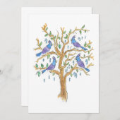 Invitation Quatre oiseaux chanteurs (Devant / Derrière)