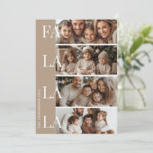 Invitation Quatre Photos Beige Fa La La Christmas (Debout devant)