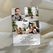 Invitation Quatre Photos Carrés Collage 1er Anniversaire Invi