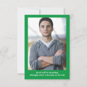 Invitation Quatre photos Collage vert 3x5- Annonce de diplôme (Dos)