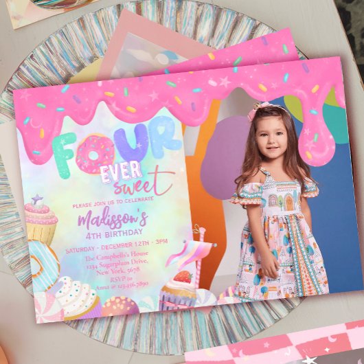 Invitation quatre pour toujours doux