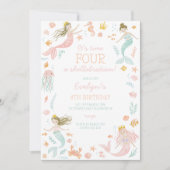 Invitation Quatre pour une shellabration Anniversaire Filles (Devant)