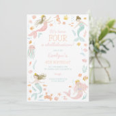 Invitation Quatre pour une shellabration Anniversaire Filles (Debout devant)
