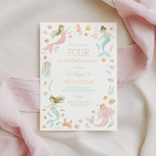 Invitation Quatre pour une shellabration Anniversaire Filles