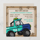 Invitation Quatre roues Amusement / Anniversaire (Devant / Derrière)