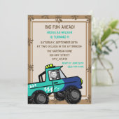 Invitation Quatre roues Amusement / Anniversaire (Debout devant)