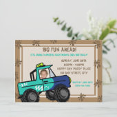 Invitation Quatre roues Fun Camion Anniversaire (Debout devant)