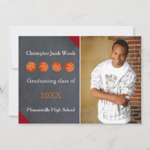 Invitation Quatre Tableau de Basketball - Annonce de Diplôme