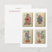 Invitation Quatre tuiles de fleur de Mahjong (Devant / Derrière)