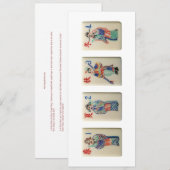 Invitation Quatre tuiles de la saison du Mahjong (Guerriers)  (Devant / Derrière)