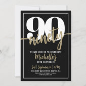 Invitation Quatre-vingt-dix moderne 90e fête d'anniversaire (Devant)