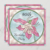 Invitation Quatre-vingt-dixième anniversaire d'orchidée (Devant / Derrière)