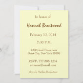 Invitation quatre-vingt-dixième Bouquet rose d'or (Dos)