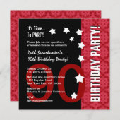 Invitation quatre-vingt-dixième D90A drôle rouge (Devant / Derrière)