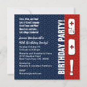 Invitation quatre-vingt-dixième Étoiles bleues blanches (Devant)