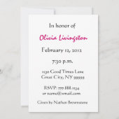 Invitation quatre-vingt-dixième Le papillon de ROSE (Dos)