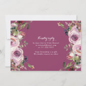 Invitation Quatre-vingtième anniversaire de rose de photo (Dos)