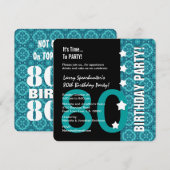 Invitation quatre-vingtième Anniversaire drôle PAS au-dessus (Devant / Derrière)