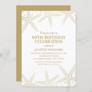 Invitation Quatre-vingtième fête d'anniversaire d'étoiles de