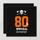 Invitation quatre-vingtième Golf de fête d'anniversaire - (Devant / Derrière)