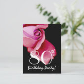 Invitation quatre-vingtième Modèle d'anniversaire pourpre et (Debout devant)