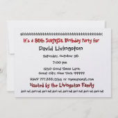 Invitation quatre-vingtième Modèle d'invitation de fête (Dos)