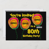 Invitation quatre-vingtième Modèle d'invitation de fête (Devant / Derrière)