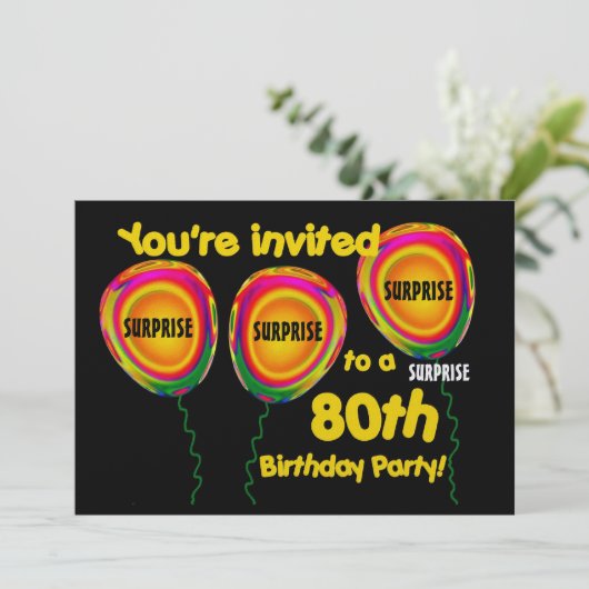 Invitation quatre-vingtième Modèle d'invitation de fête (Debout devant)