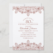 Invitation quatre-vingtième Papier d'emballage rustique de (Devant)