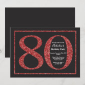 Invitation quatre-vingtième Tableau rouge de parties (Devant / Derrière)