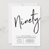 Invitation Quatre-vingts | Brosse d'or moderne 90e fête d'ann (Devant)