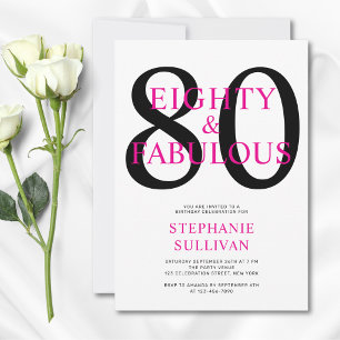 Invitation Quatre-vingts et Fabuleux Fête d'anniversaire 80 a