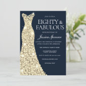 Invitation Quatre-vingts et fabuleux ! ! Robe d'or Gown 80e a (Debout devant)