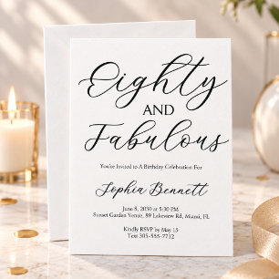 Invitation Quatre-vingts et Fabuleux Texte Anniversaire 80 an