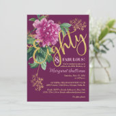 Invitation Quatre-vingts & Fabuleux Anniversaire Pivoine Rose (Debout devant)