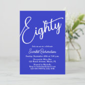 Invitation Quatre-vingts Script moderne Royal Blue 80e annive (Debout devant)