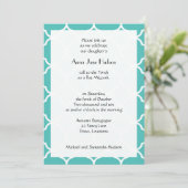 Invitation Quatrefoil bleu, Trellis marocain, Bat mitzvah (Debout devant)