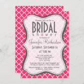 Invitation Quatrefoil marocain rose chaud (Devant / Derrière)