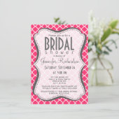 Invitation Quatrefoil marocain rose chaud (Debout devant)