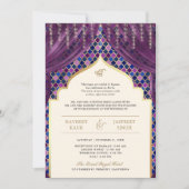 Invitation Quatrefoil or violet QR Code Sikh Mariage (Devant)
